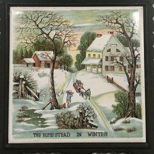 The Homestead in Winter Holidays Trivet Cast-Iron Japan